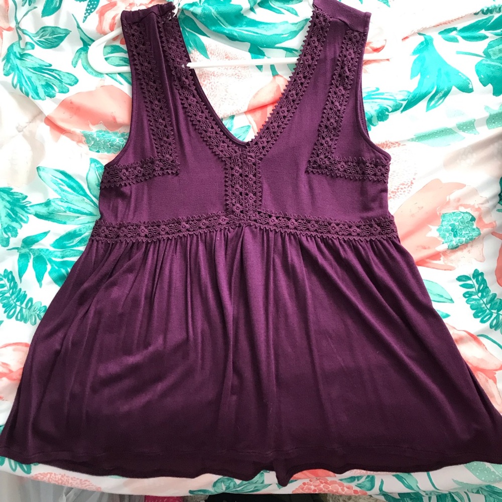 tank top with crochet detail